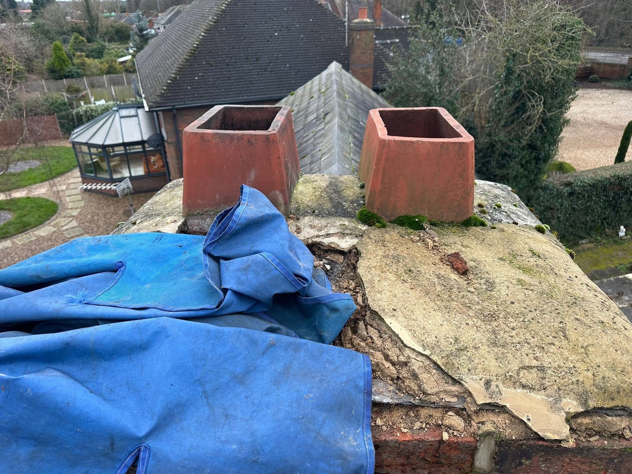 Roofline flashing and chimney stack repair